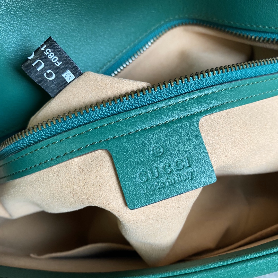 Gucci GG Marmont Medium Matelasse  Shoulder Bag 443496 Green